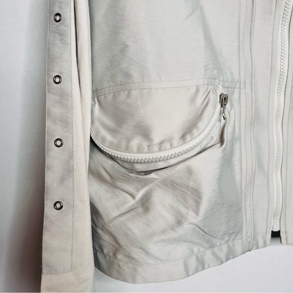 NWT! Redwood Court Double Knit Silver Gray Linen Poly Shark Skin Jacket. Size L - Picture 6 of 14